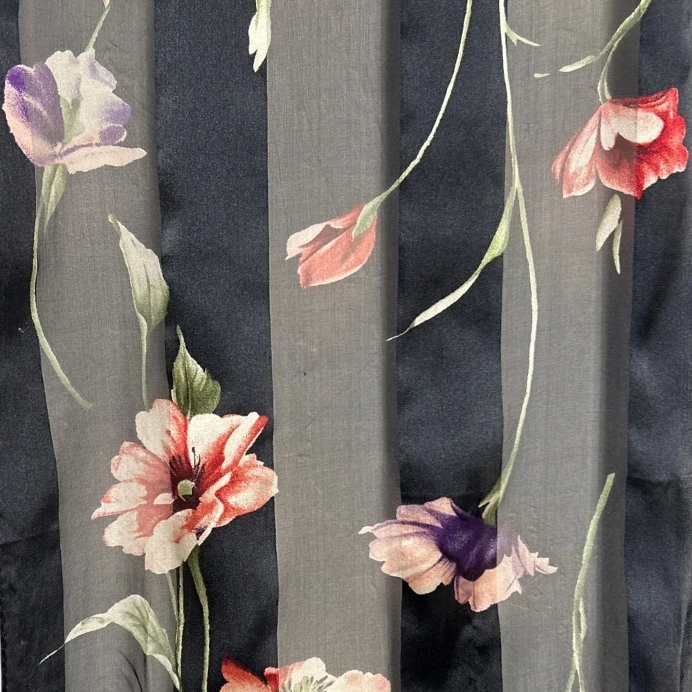 Echo Black Floral Sheer‎ Scarf Wrap Shawl Women's 51